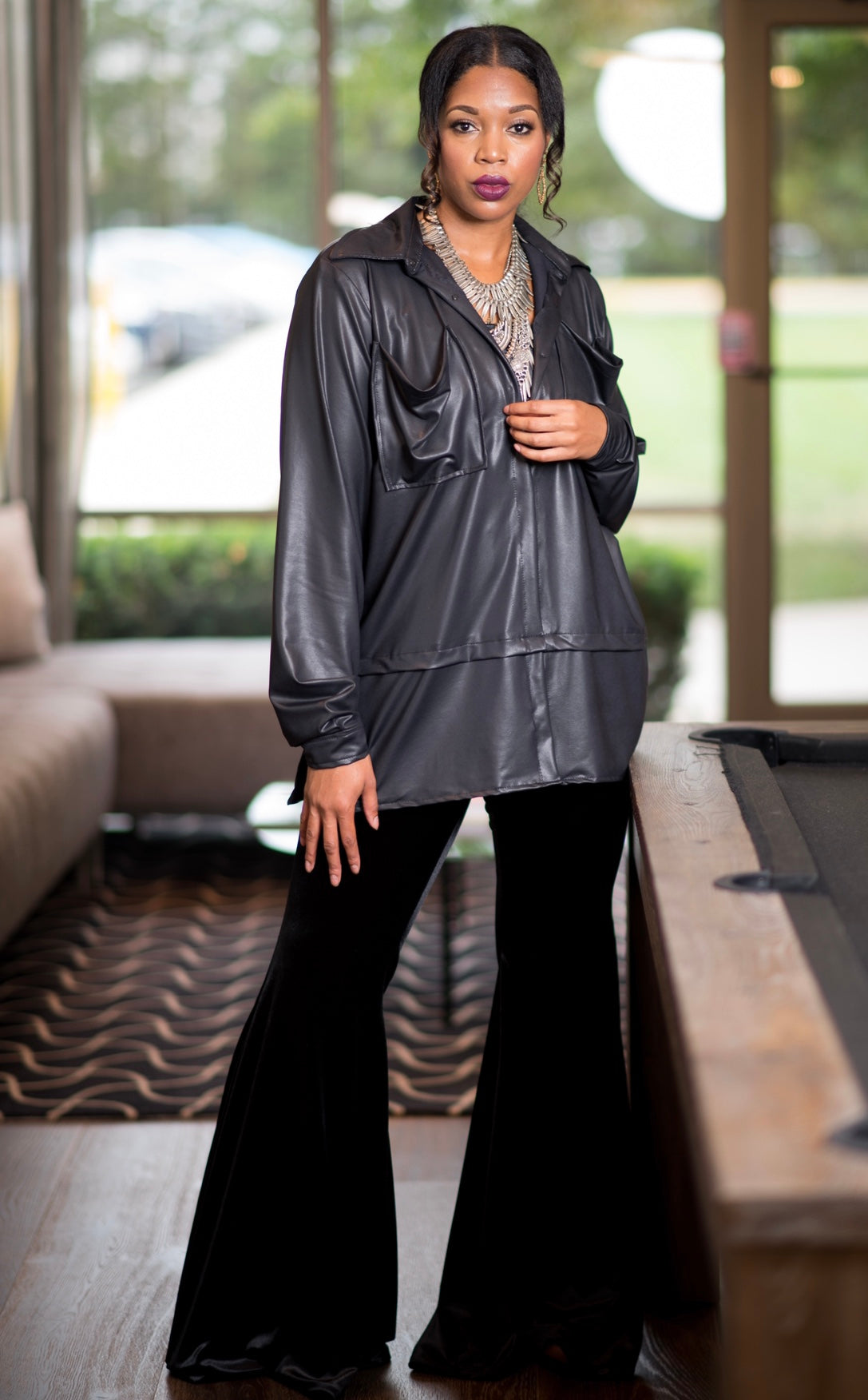 Ultra Black Button Up