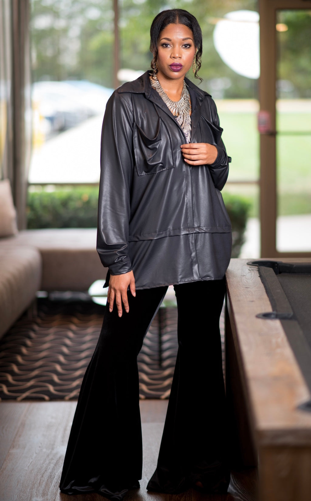 Ultra Black Velvet Pant