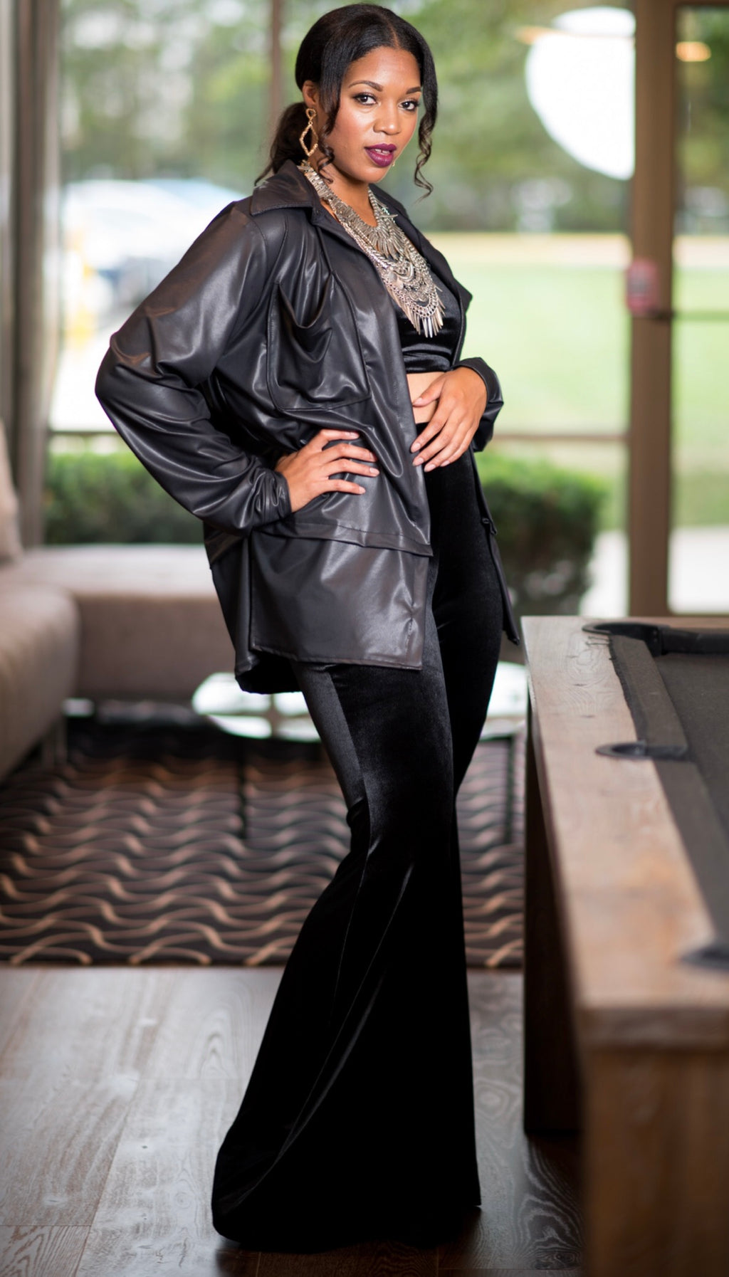 Ultra Black Velvet Pant