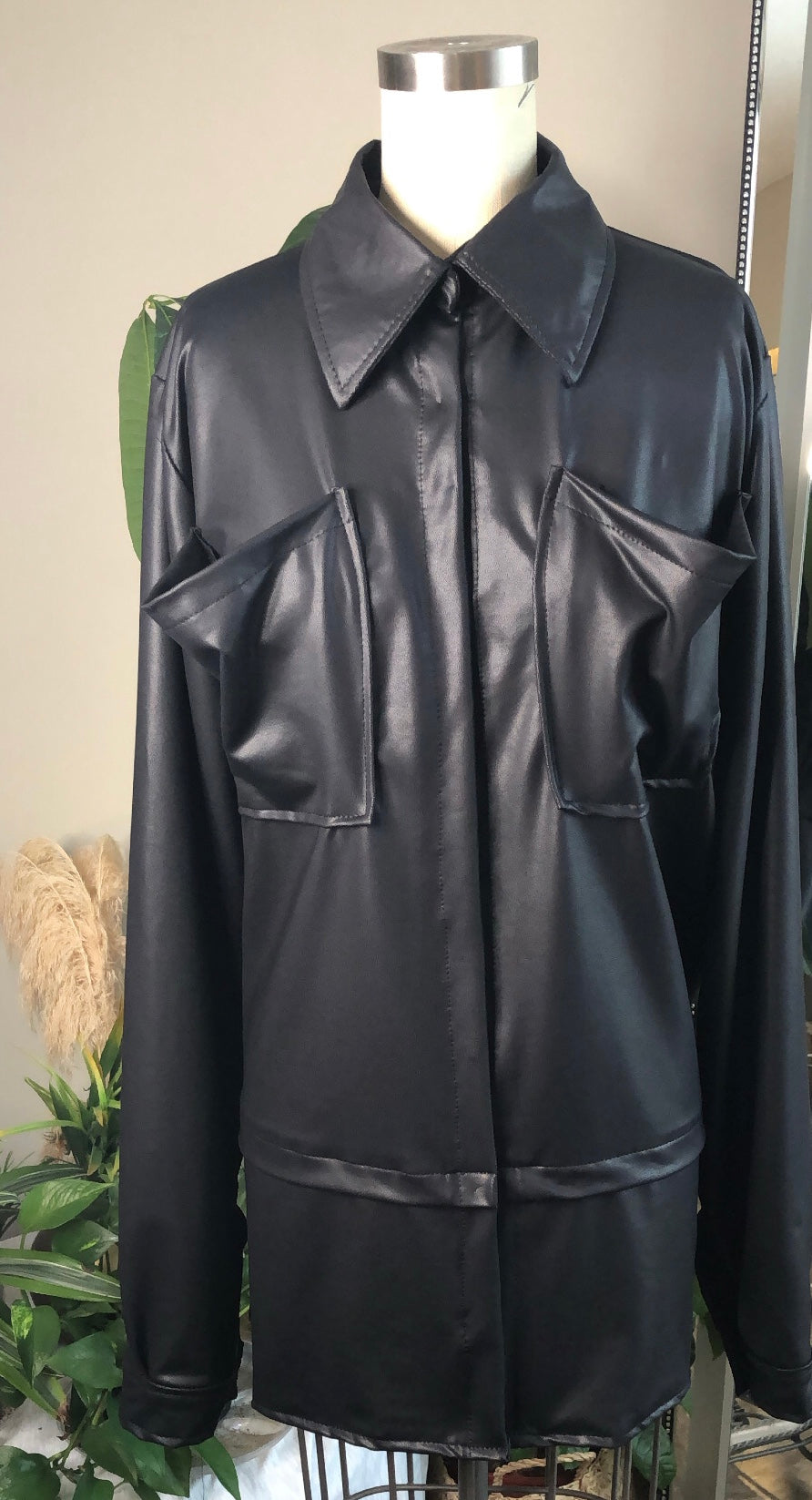 Ultra Black Button Up